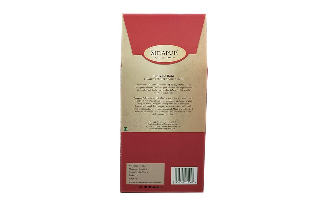 Sidapur Espresso Bold Coffee    Pack  500 grams